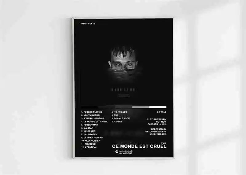 French Rap Pop Music Album Poster Aesthetic 2pac Pnl Plk ERRR Hip Hop Rock Canvas Print Wall Art Print Home Office Room Decor