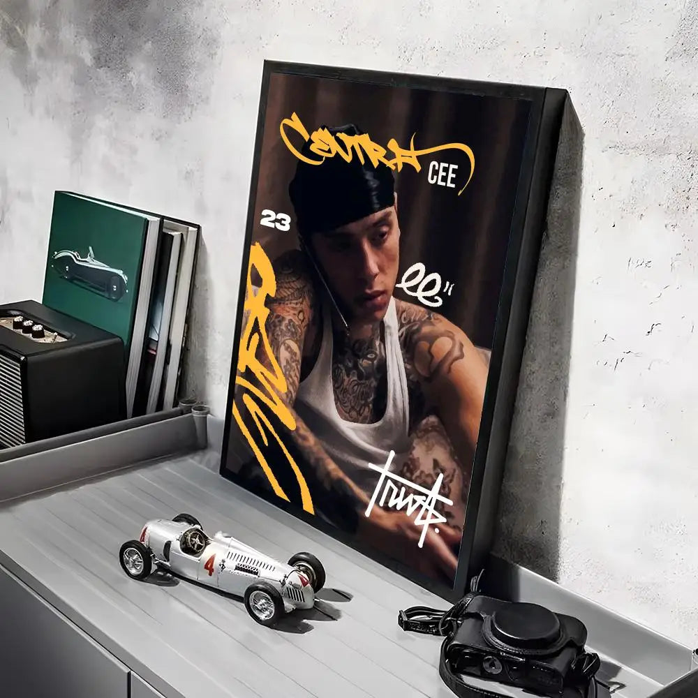Pop Rapper C_Central C_Cee Album HD Linen Canvas Poster Wall Art Prints for Living Room Bedroom Office Home Decoration Gift