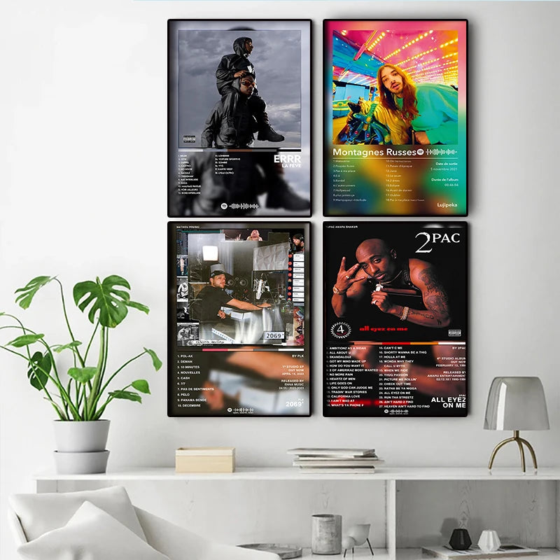 French Rap Pop Music Album Poster Aesthetic 2pac Pnl Plk ERRR Hip Hop Rock Canvas Print Wall Art Print Home Office Room Decor