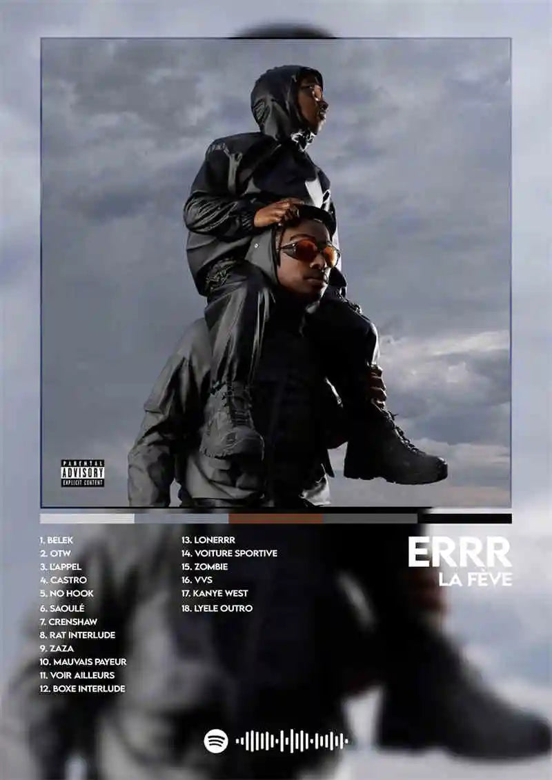 French Rap Pop Music Album Poster Aesthetic 2pac Pnl Plk ERRR Hip Hop Rock Canvas Print Wall Art Print Home Office Room Decor