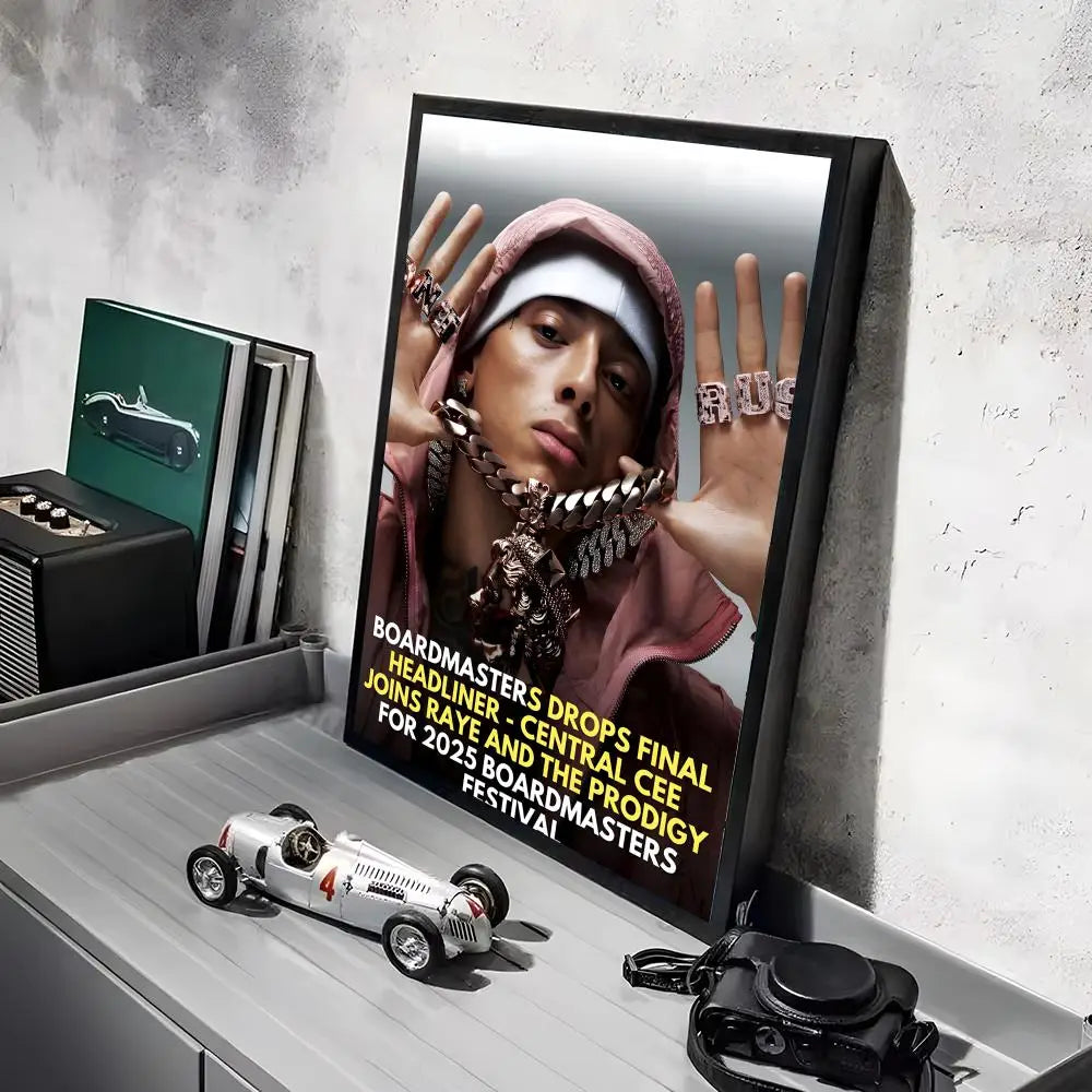 Pop Rapper C_Central C_Cee Album HD Linen Canvas Poster Wall Art Prints for Living Room Bedroom Office Home Decoration Gift