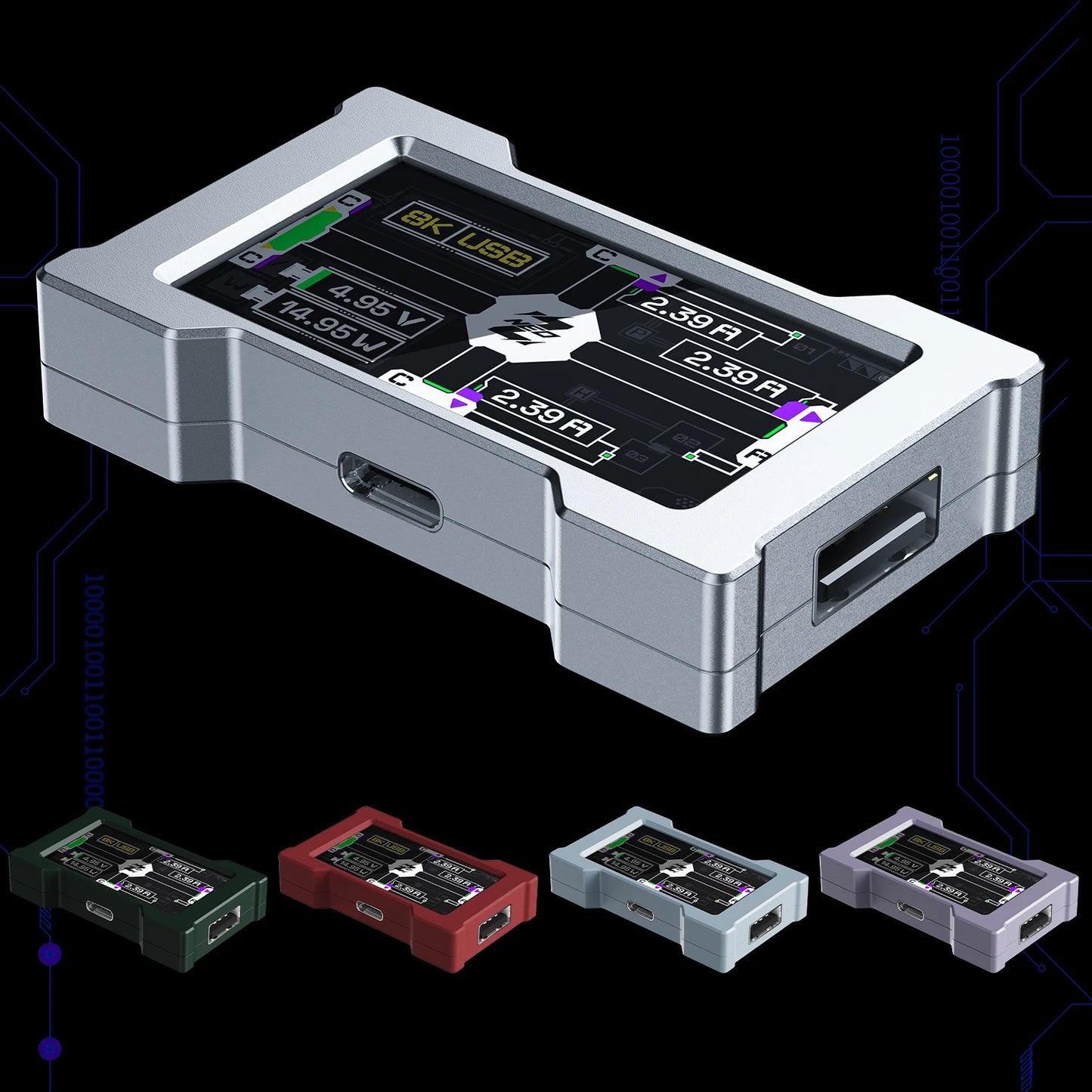 HMLAB ZNEO Gaming USB Hub - 2-to-3 Port, 8K Hz, Independent Power, With Screen, Trendy for Gaming Ambience Desk Setup