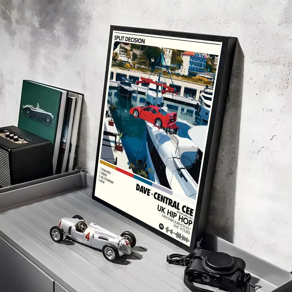 Pop Rapper C_Central C_Cee Album HD Linen Canvas Poster Wall Art Prints for Living Room Bedroom Office Home Decoration Gift