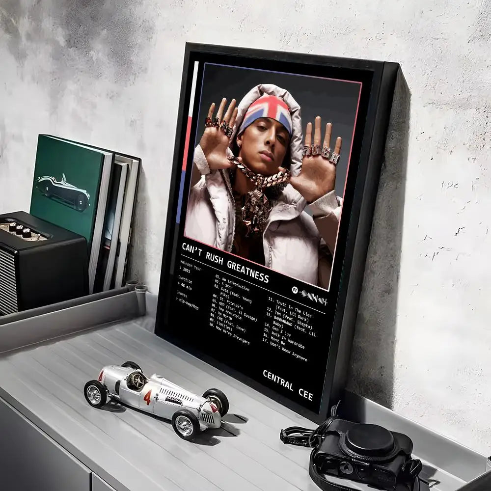 Pop Rapper C_Central C_Cee Album HD Linen Canvas Poster Wall Art Prints for Living Room Bedroom Office Home Decoration Gift